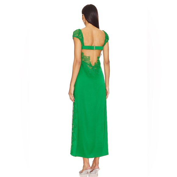 NWT For Love & Lemons Casey Maxi Dress in Green - Picture 2 of 2